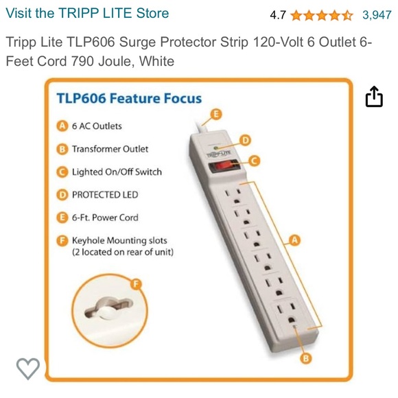 Tripp-Lite 7 Foot Power Bar Brand New - Picture 2 of 2